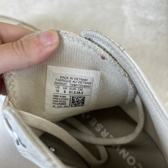 Converse Chuck Taylor All Star Lift High-top Platform Faux Leather Light Bone 10 - Picture 10 of 11